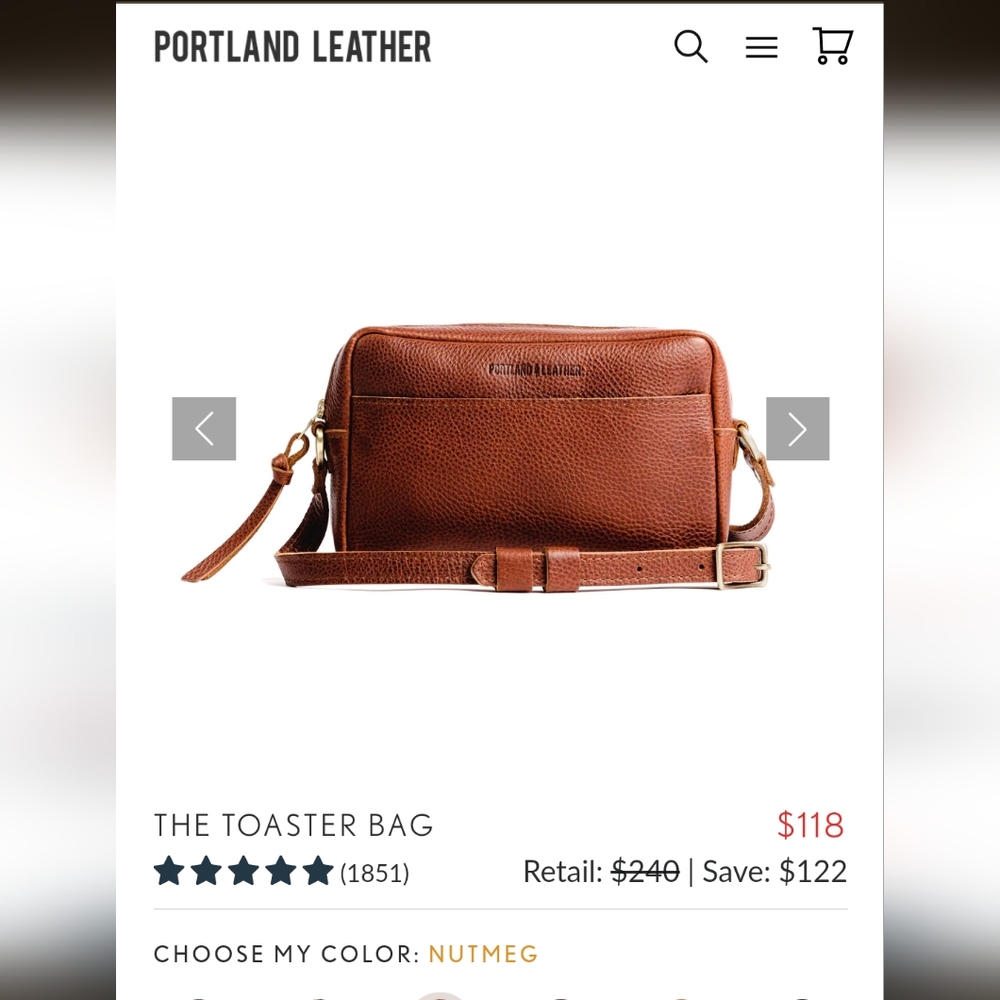 Portland Leather Toaster Purse - Nutmeg